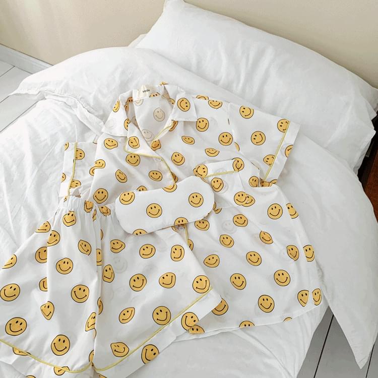 Smile pajama pajamas set 3 pieces set #eye patch set #summer pajamas