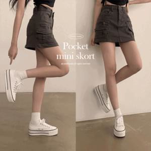 Cheap xx/kago skirt] High quality biscuit pocket mini skirt pants [y2k/drench show/waterbomb