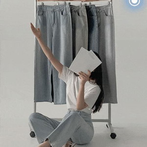 Cool Ice Faded Wide Pants -Small height/length choice/cool fabric/4color/4size