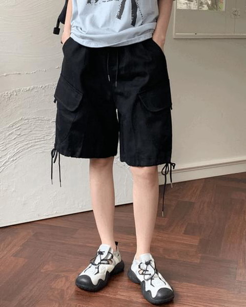 Combo cotton banding cargo half-quarter shorts Bermuda short pants