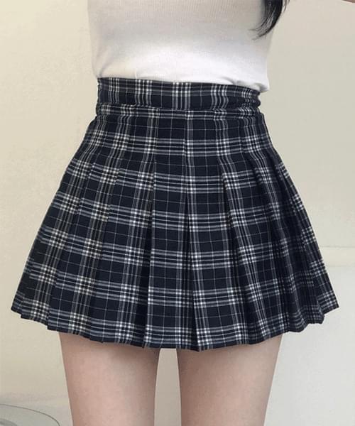 Cheetah check pleated tennis skirt (Ships Today)