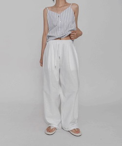 Binder Wide Pintuck Linen Cotton Trousers