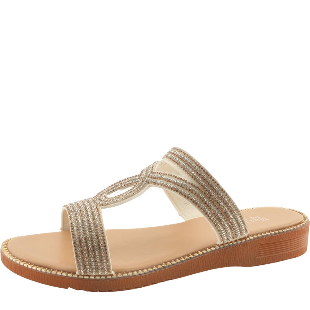 Cubic Stud Bling Bling Slipper Gold