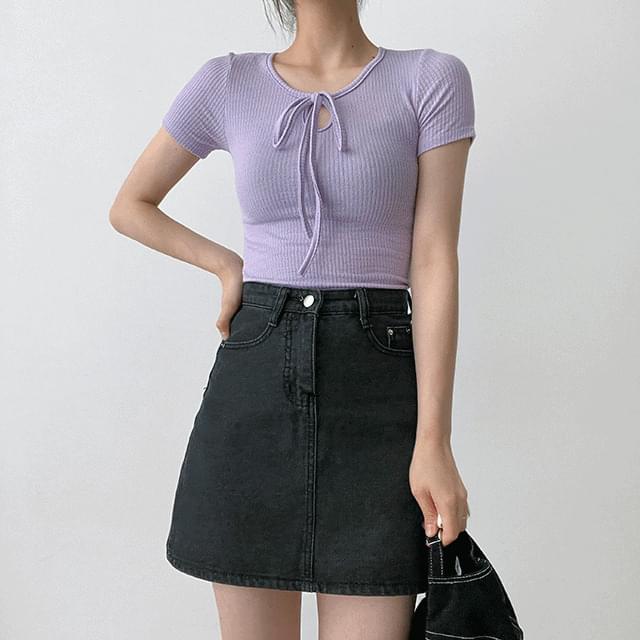 Pudding Ribbon Short Sleeve Tee