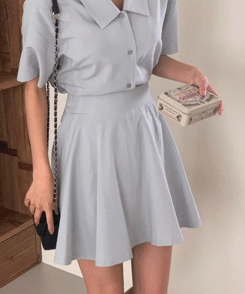Cute Spandex Banding Flare Whole Mini Skirt