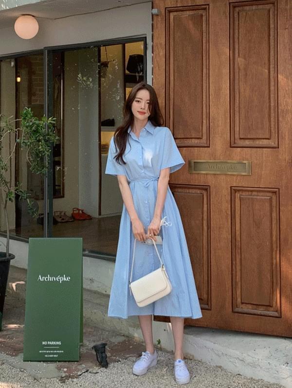 Beginning Cotton Shirt Dress - 3color (Ships Today)