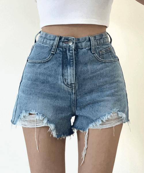 Reba Denim Cutting Short Pants