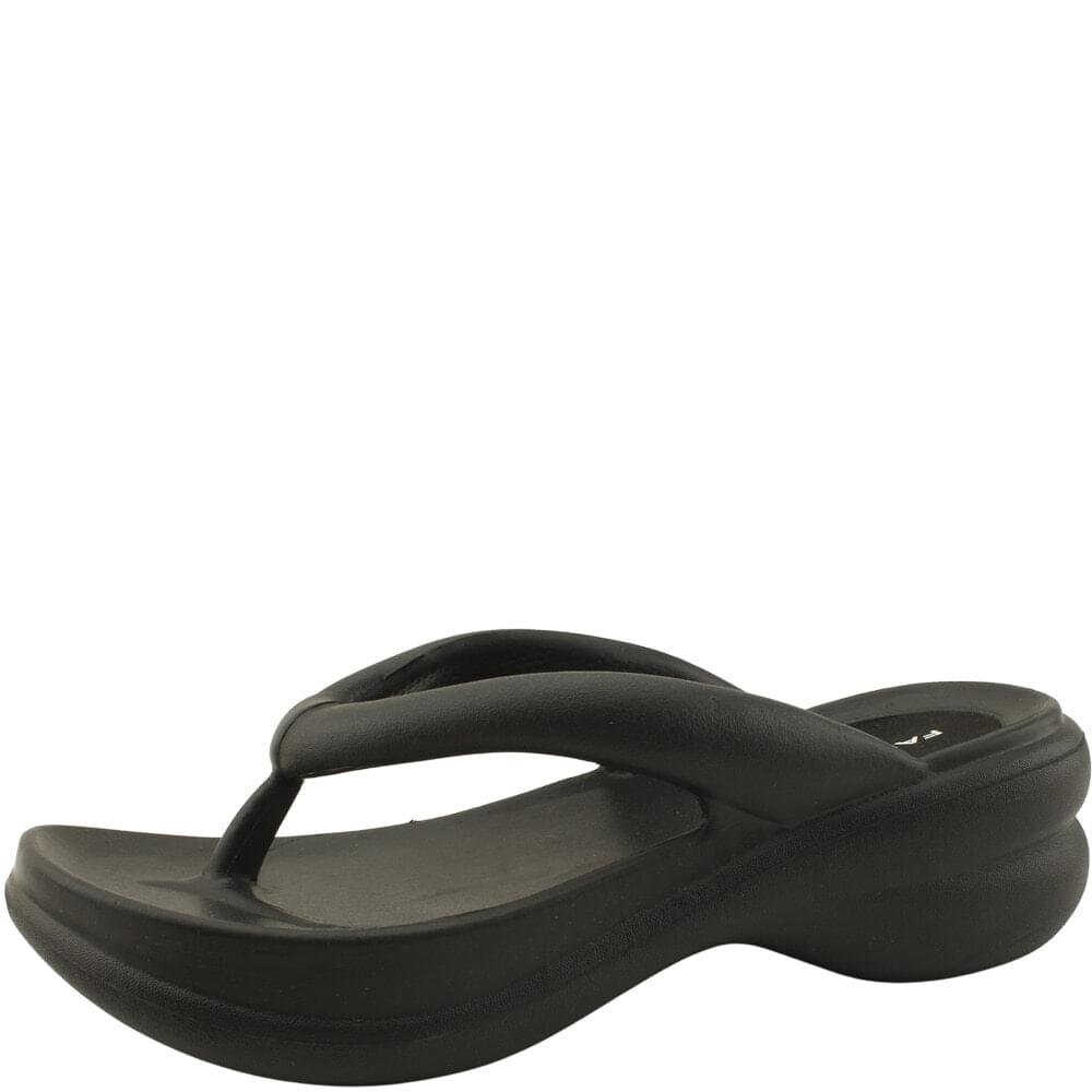 Flip-flops High Wedge Heel Cushion Slippers 5cm Black
