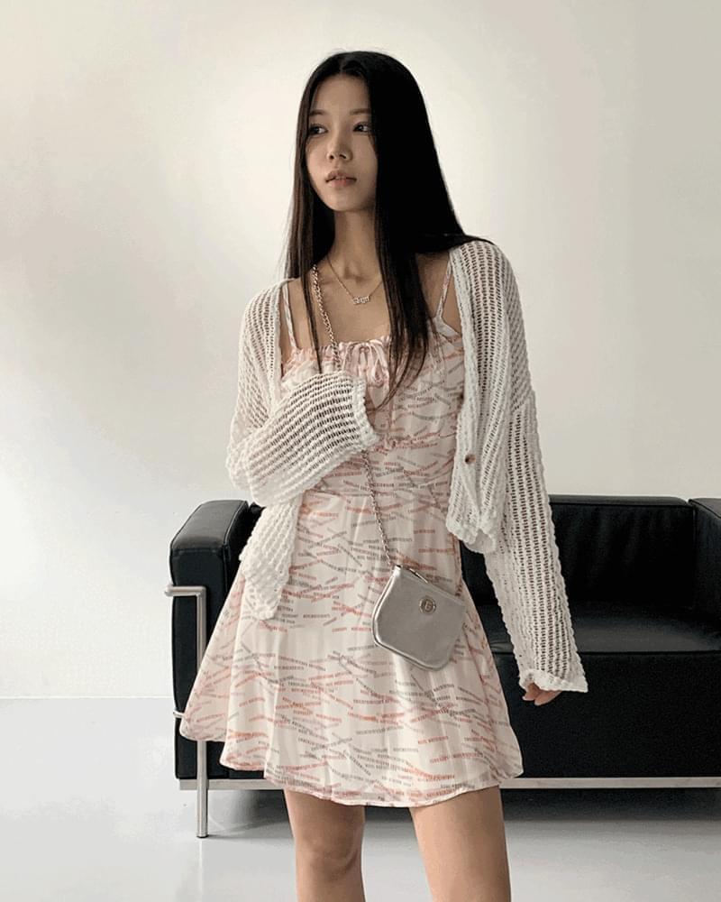 Karel Lettering String Sleeveless Mini Dress (Ships Today)