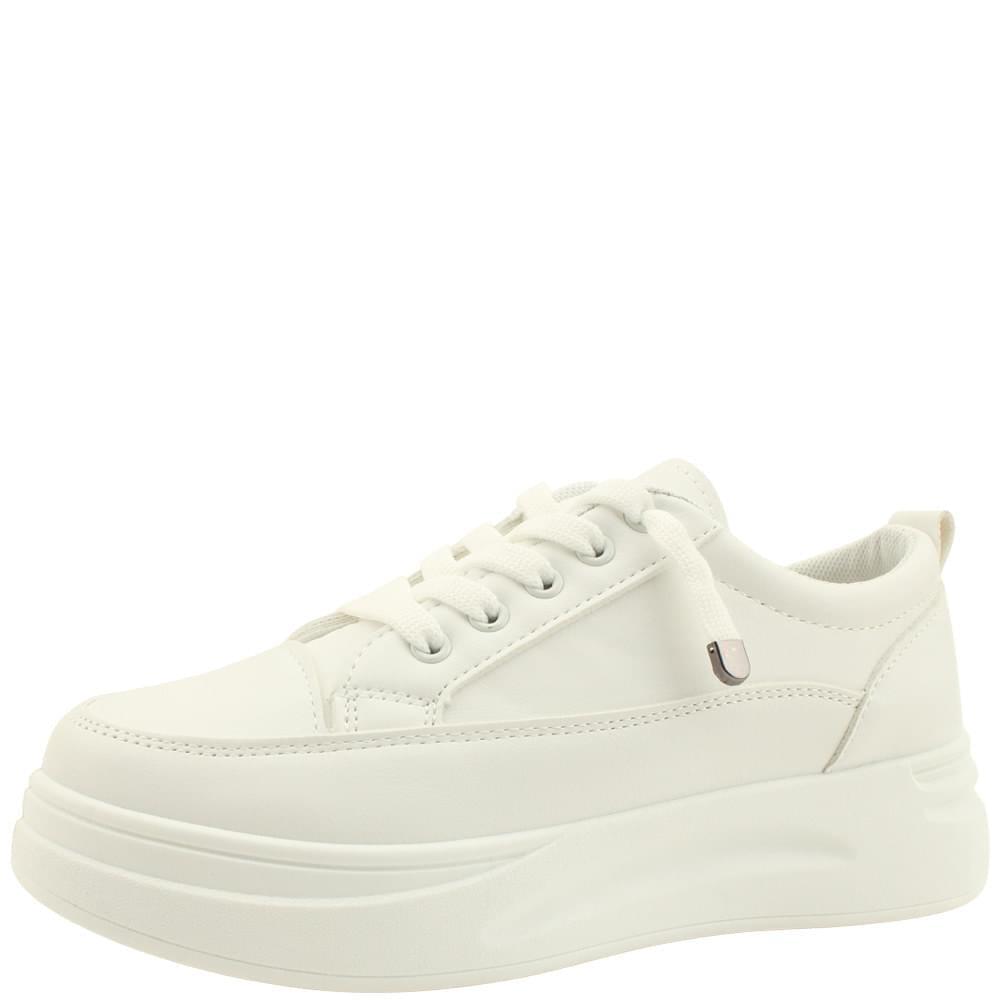 Simple Lace-Up Comfort Sneakers White (Ships Today)