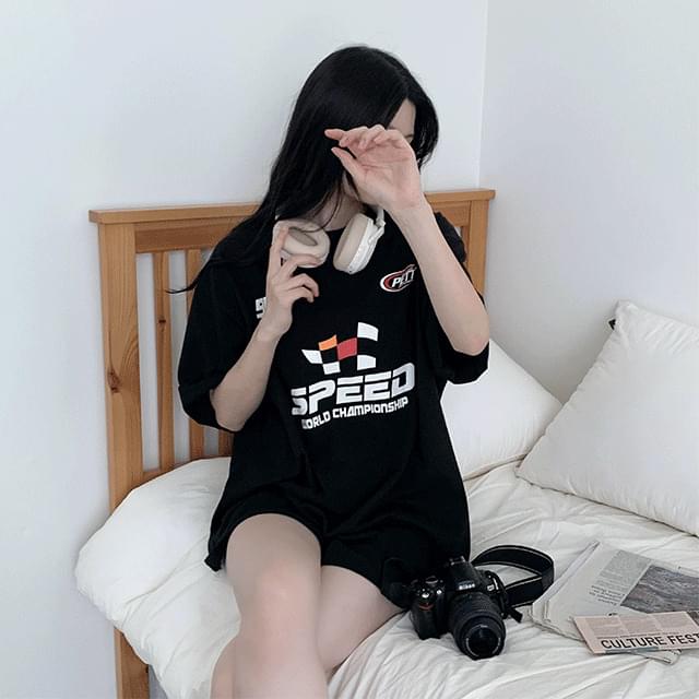 1+1 ] Pudd overfit lettering short sleeve tee [big size/y2k/festival/soaking show/water play/cotton tee