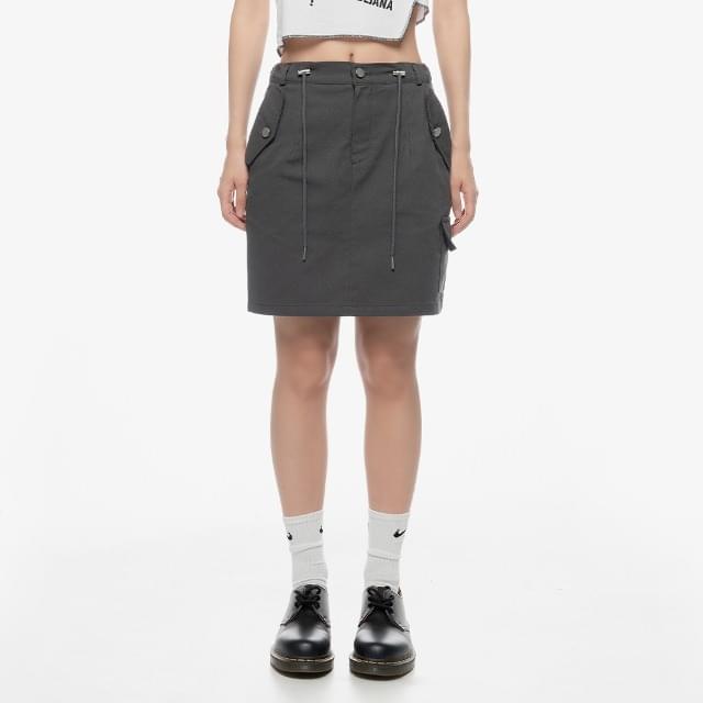 Big Size S-3XL Teams Cotton String Cargo Mini Skirt Skirt