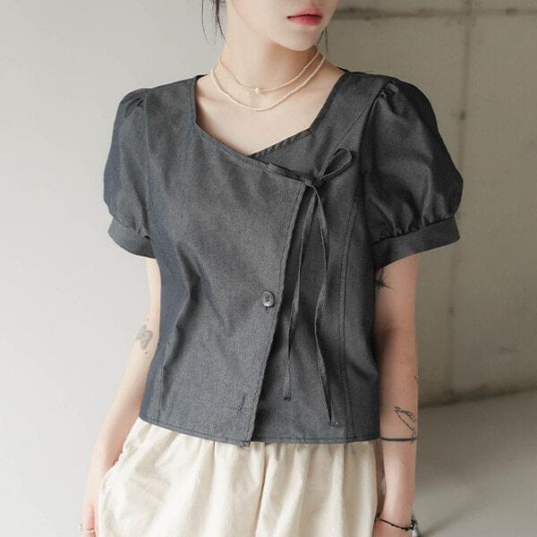puff boat wrap blouse (Ships Today)