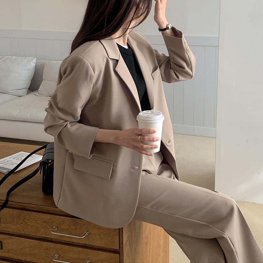Departure today jacket slacks set guest look #production slow two-piece setup (Ships Today)