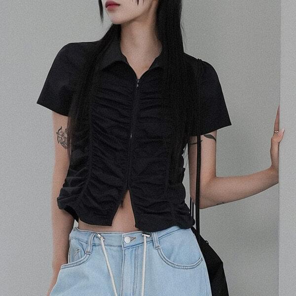 Bara shirring half jacket