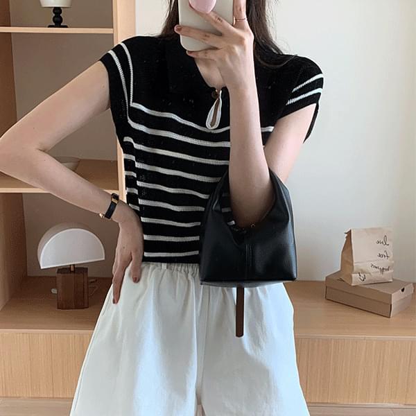 Lucita Stripe Short Sleeve Knitwear - kn28097