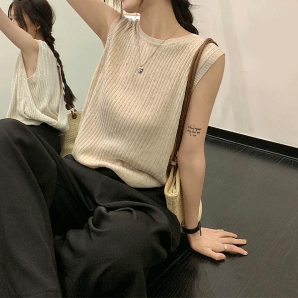 Rodison Backless Ribbed Sleeveless Knitwear - kn28110