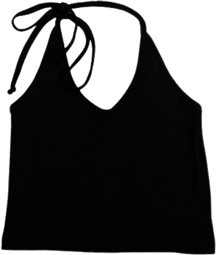 Ribbon Tie Halter Crop Sleeveless