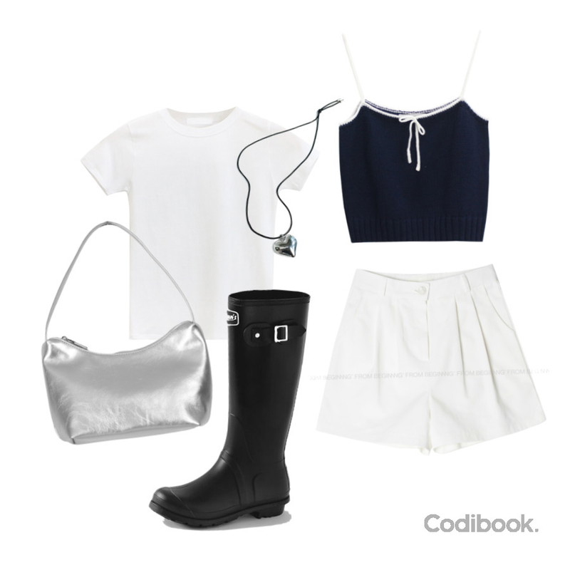 binary01 심플 시엔 토트백,From Beginning 헤드 코튼핀턱3부팬츠(2color),WONLOG 앤 뷔스티에(nt)등을 매치한 코디