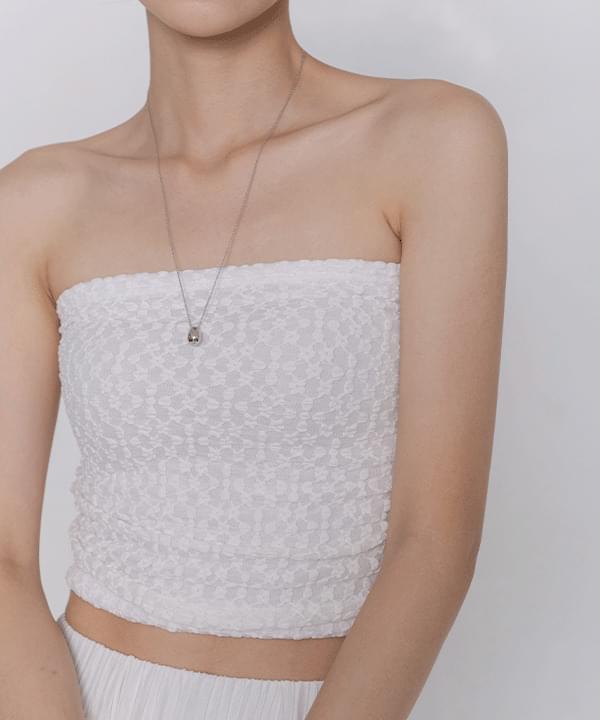 lace side shirring tube top