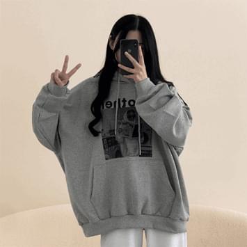 해든 오버핏 프린팅 후드 (4color)