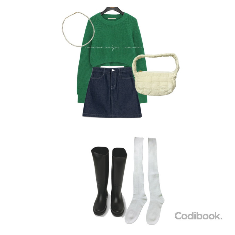 DAILYJOU 트래픽 진주 목걸이 - 3 color,DAILYJOU 게팅 퀼팅 숄더 백 - 5 color,byclothes 미아 캐시미어 니삭스등을 매치한 코디