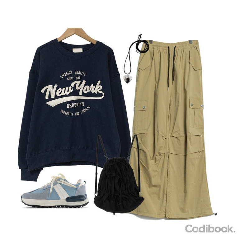 CHAAKAN 머레이 캐주얼 스니커즈 SNLTR1e148,DANGDANG GIRL S-2XL 재키 쫀쫀 트레이닝 스트링 카고 바지 밴딩 팬츠,MAGLE 뉴욕 자수 베이직 맨투맨 - 3 color등을 매치한 코디