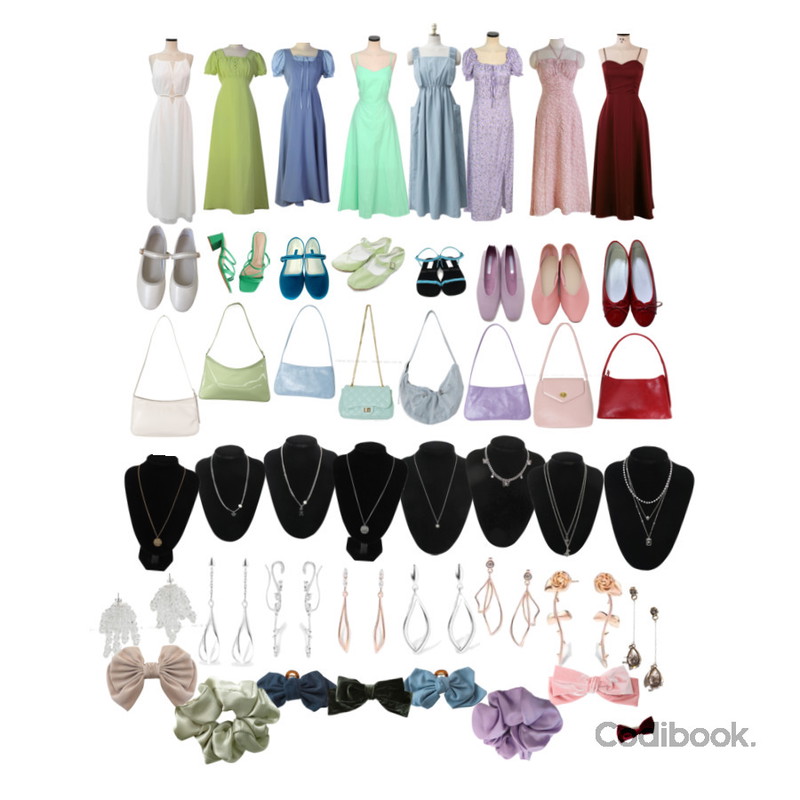 From Beginning 레인보우 심플플랫슈즈 (9color),From Beginning 소프트 레더심플플랫 (4color),From Beginning 클레이 숄더백 (5color)등을 매치한 코디