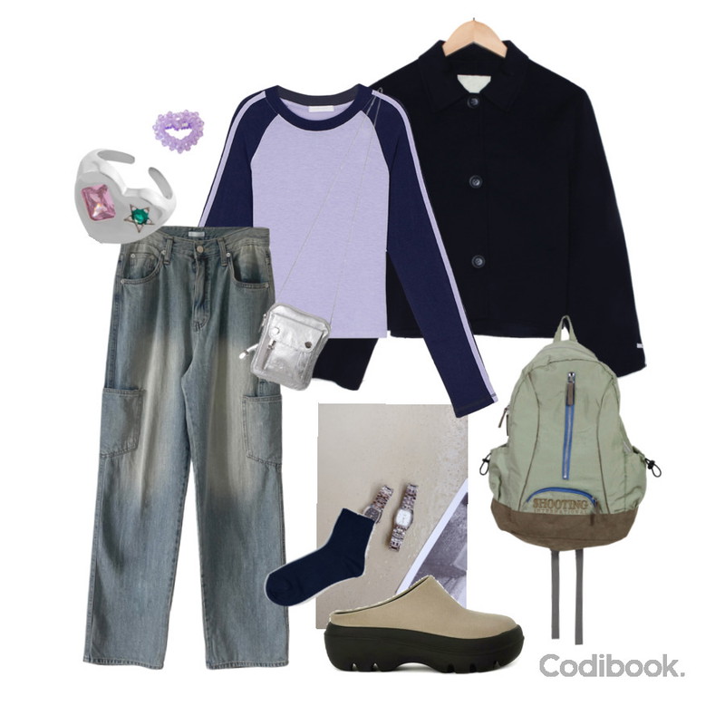 common unique 코멘 데일리 골지 삭스,common unique 카시오 스퀘어 메탈 워치,porterna 벤나인 뮬등을 매치한 코디