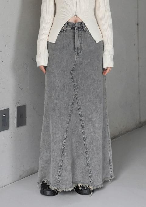 binary01 - Rhythm Denim Long Skirt - Codibook.