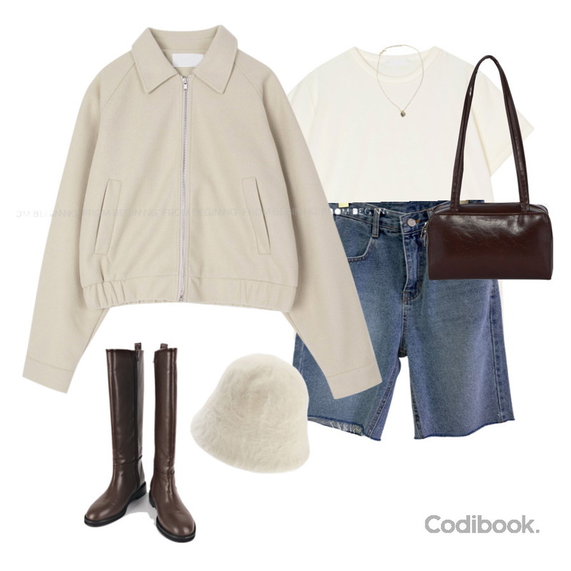 DAILYJOU 체크 하트 목걸이 - 2 color,dressnalda 겨울느낌낭낭 심플 앙고라 퍼 벙거지 버킷햇,byclothes 신디 빈티지 5부 데님팬츠등을 매치한 코디