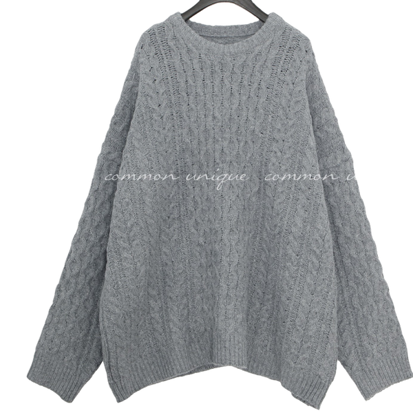 Lumian wool 60% loose cable knit top