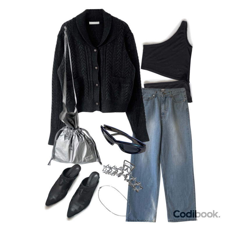 kim9hope 52 vintage fade jeans,kim9hope unique cross (with label),kim9hope 06 slim line necklace등을 매치한 코디