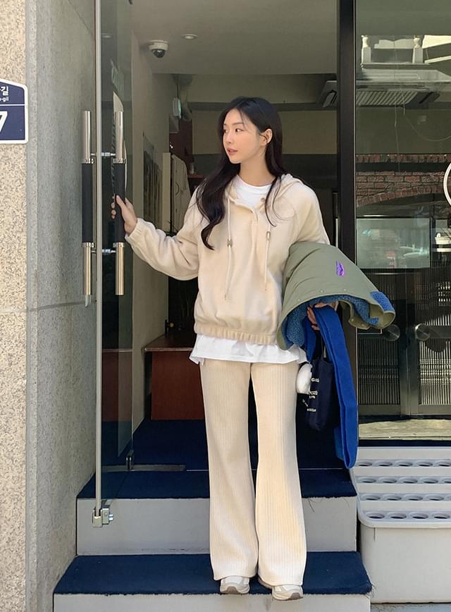 아룬디 루즈핏 기모 후리스 후드티 72884