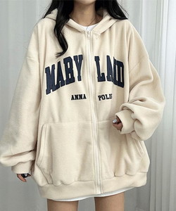 Merry fleece hooded zip-up