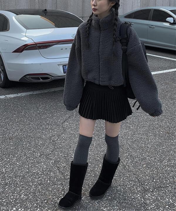 Henna short fleece zip-up