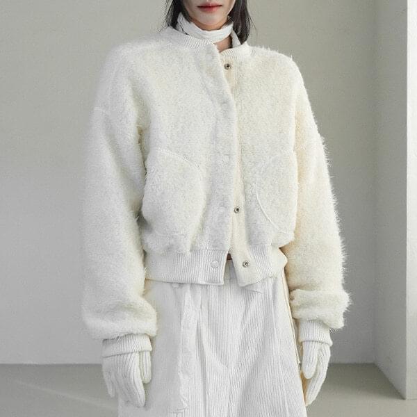 Butter Boucle Varsity Jacket