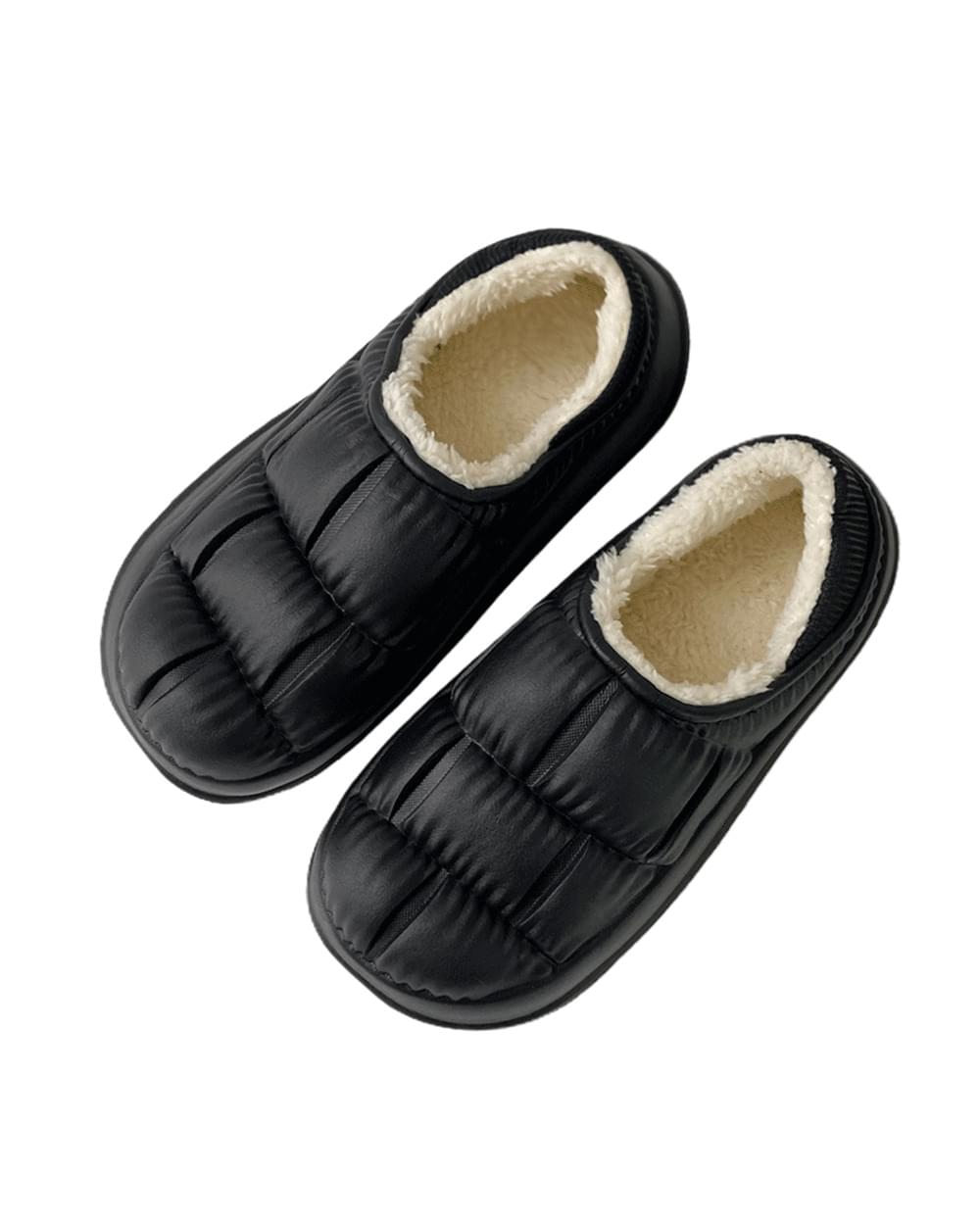 띵즈 경량 패딩 퍼 안감 털 4cm 슬립온 슬리퍼