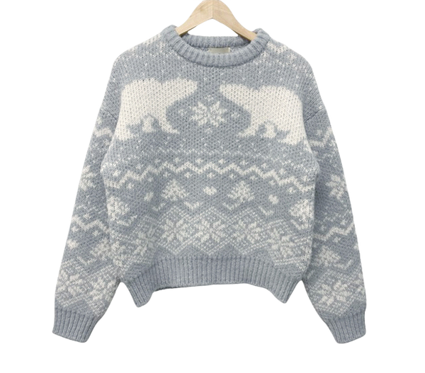 백곰 눈꽃 라운드 니트 (3color)