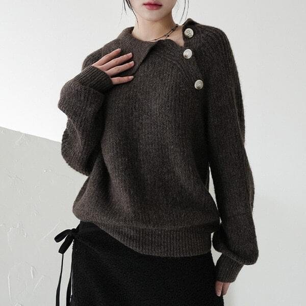 Rodan Side Button Collar Knitwear