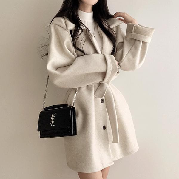 Thick belt wool jacket (Ships Today)