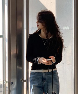 Tiny round basic long sleeve t-shirt -5color