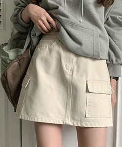 Ramol cotton cargo miniskirt