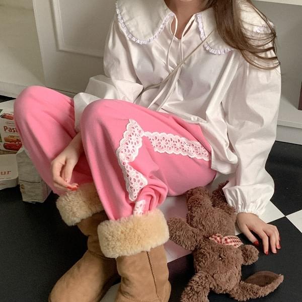 Rudolph cotton lace banding pants
