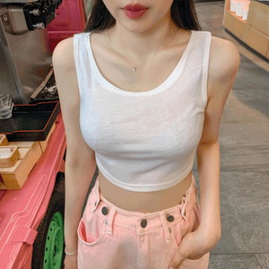 All seasons round neck tight Spandex layered inner item slim sleeveless top bralette sleeveless Sleeveless crop top inner strap Sleeveless bra top