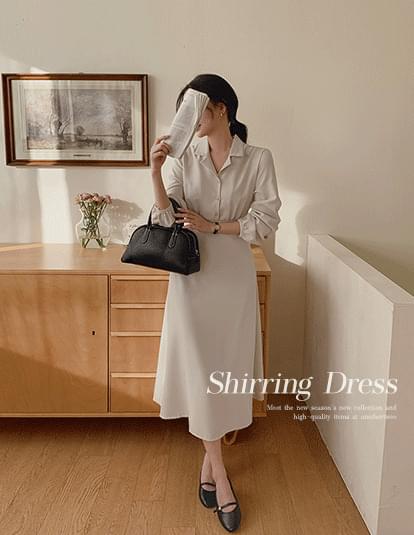 Hanes shirring shirt long Dress