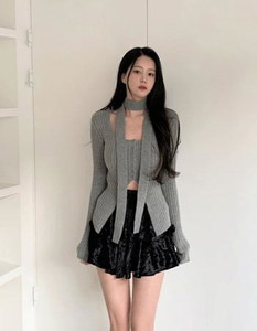 Riel Wool Scarf Knitwear Set