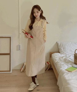 tweed corduroy overall dress