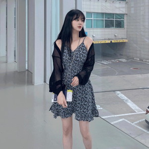 Crop balloon bolero cardigan soft loose Loose-fit wool shawl cardigan spring summer fall daily look date look black white pink