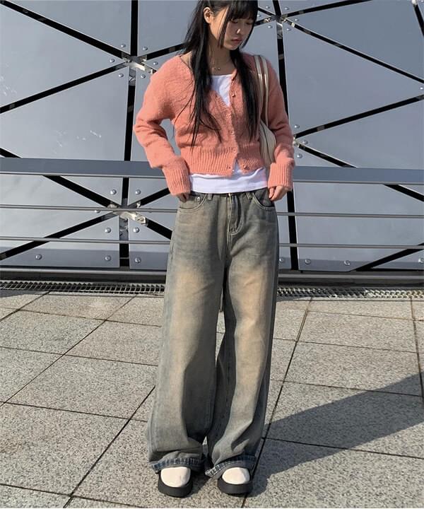 Litton Faded wide denim pants
